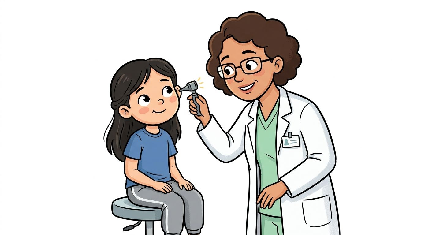 The doctor uses a small, bright light for my ears.